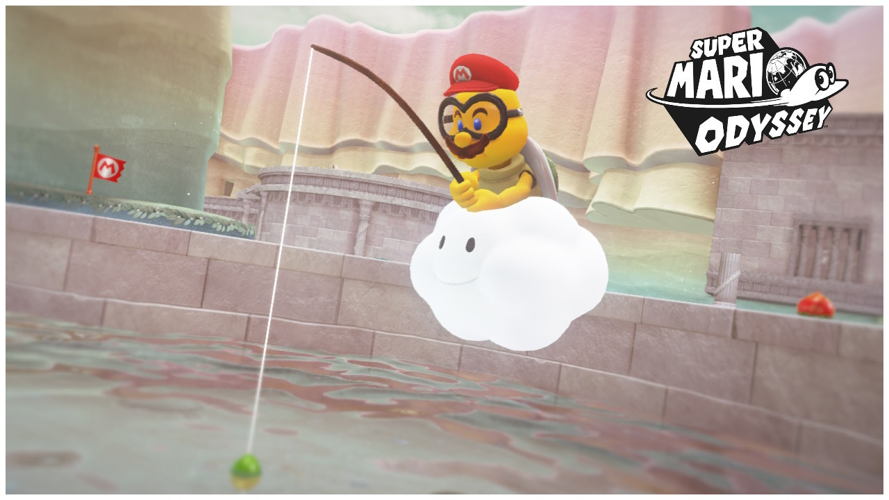 Super Mario Odyssey fishing